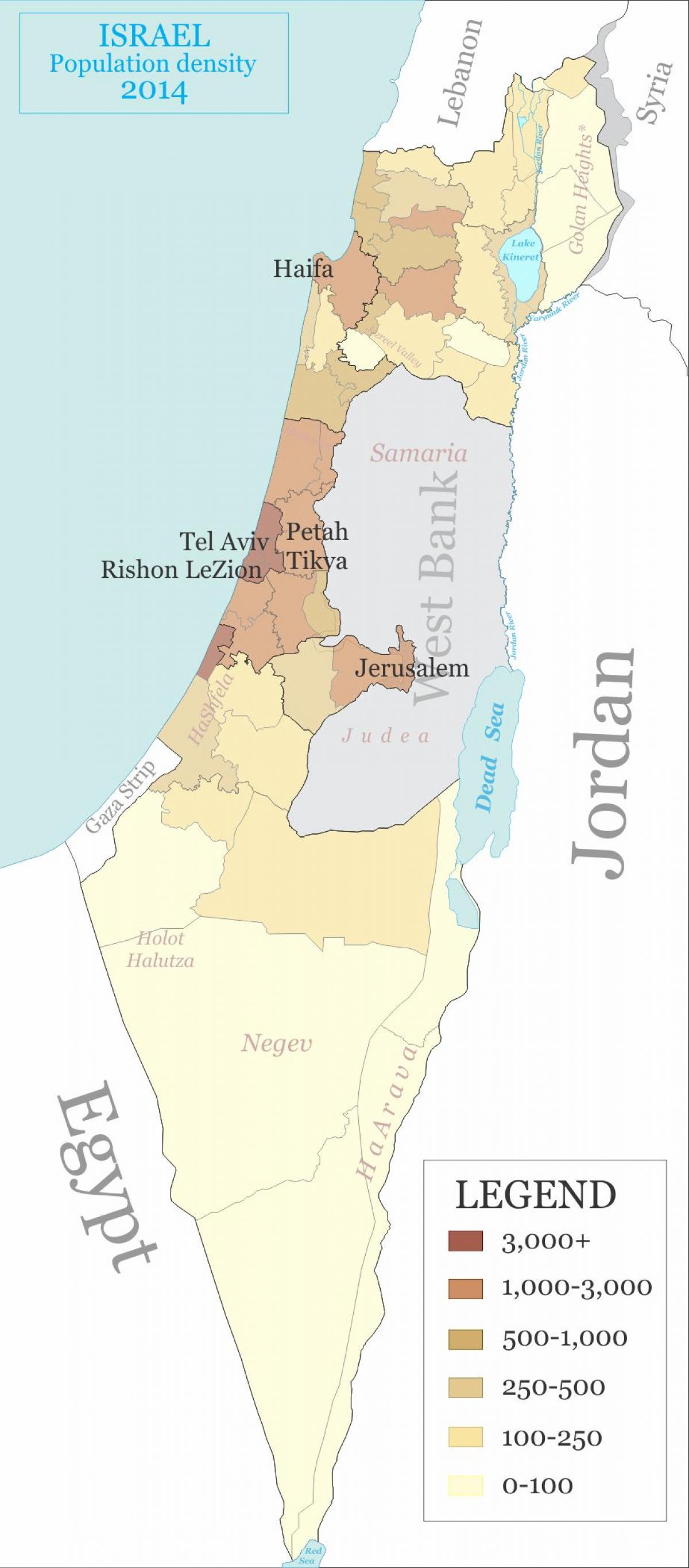 Israëlische dichtheidskaart