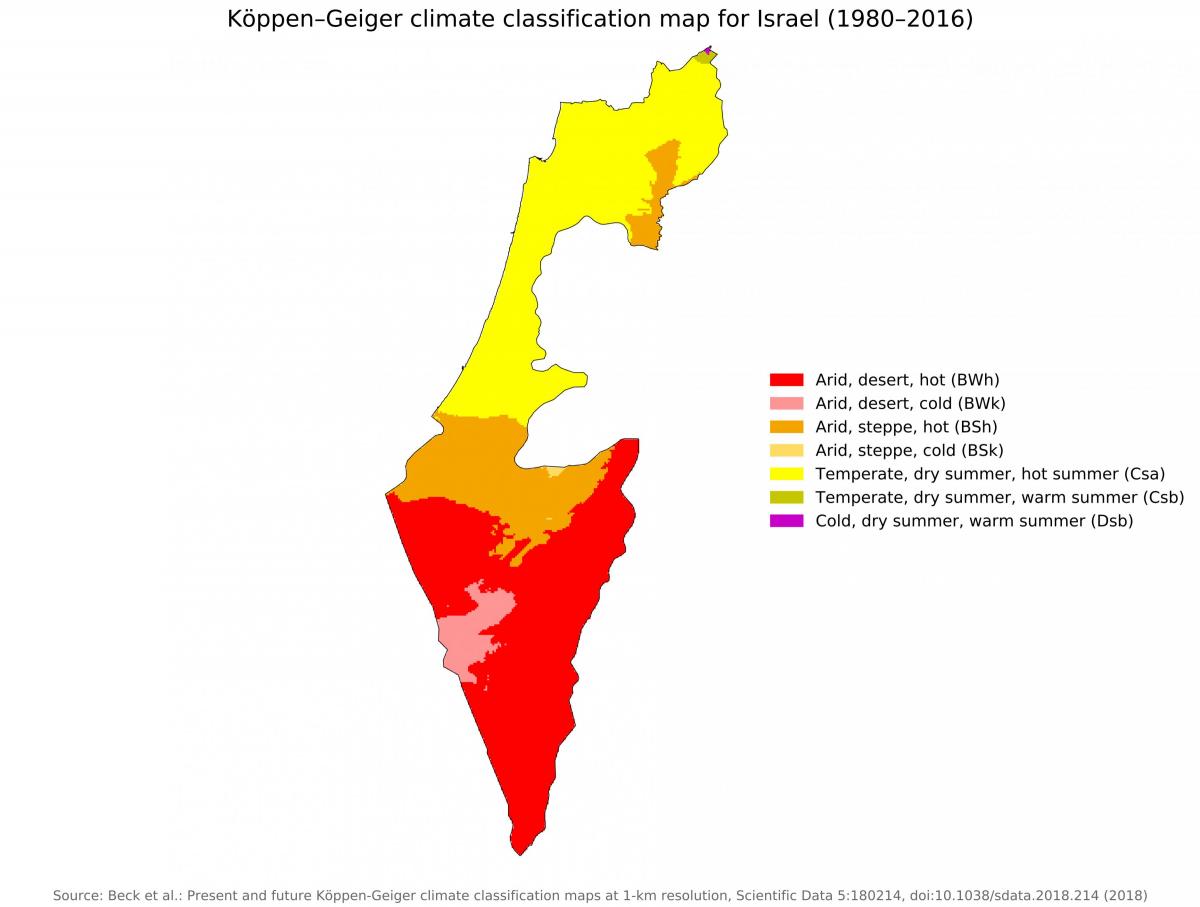 Israëlische temperatuurkaart