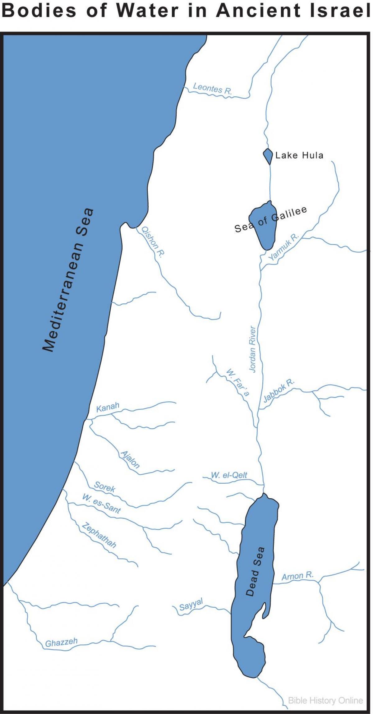 Rivieren in Israël kaart