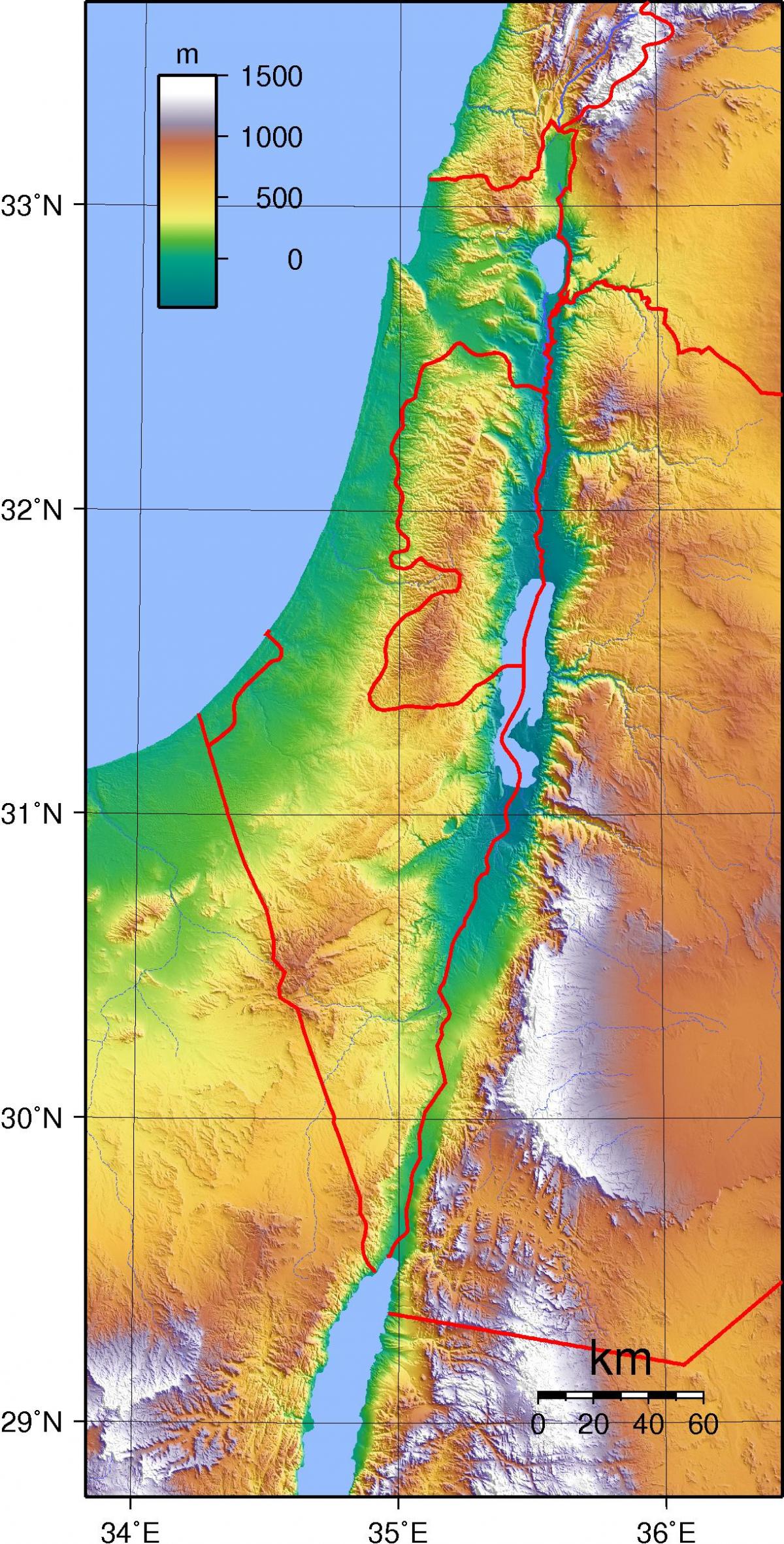 Israëlische hoogtekaart