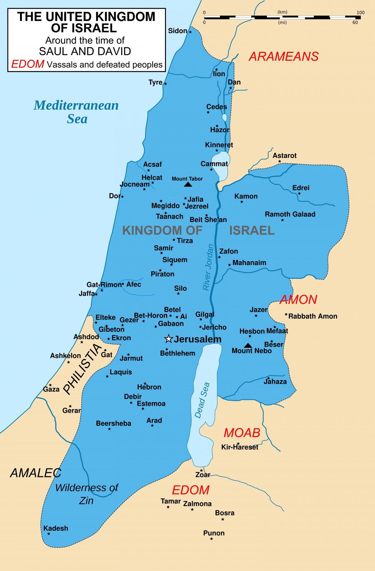 Historische kaart van Israël